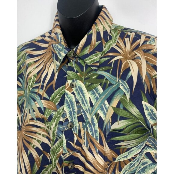Tori Richard Men Hawaiian Shirt Size XL Extra Large Multicolor Leaf Short Sleeve - Picture 3 of 8